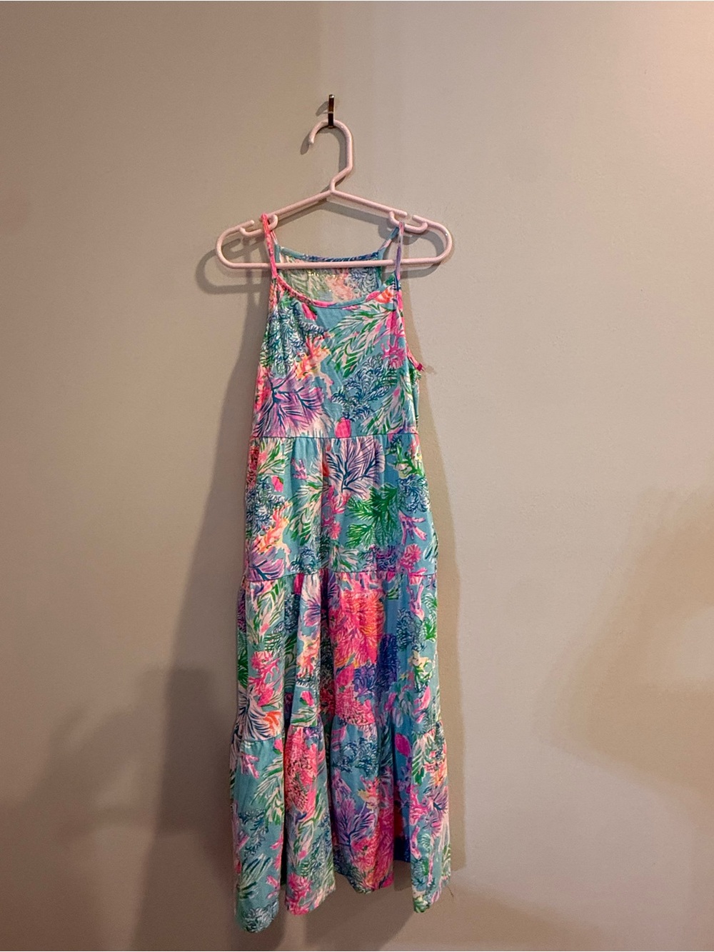 Lilly Pulitzer  Floral Maxi Dress in Aqua, Pink & Green